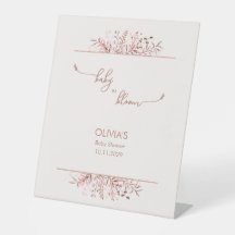 Bebé de Flor Silvestre Rosa en Flor Baby Shower
