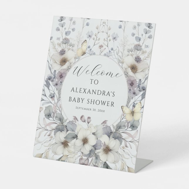 Expositor En L Bebé de mariposa de flores de estilo Art Nouveau (Anverso)