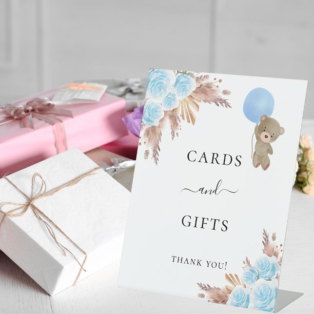 Expositor En L Bebé ducha pampas pasto tarjetas de peluche azul r (Subido por el creador)