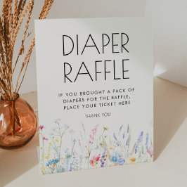 Expositor En L Bebé en Bloom Elegant Wildflowers Diaper Raffle