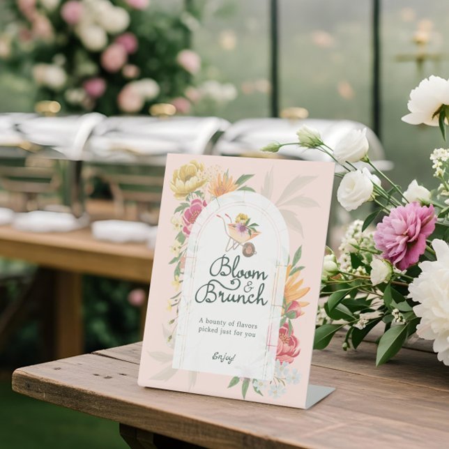 Expositor En L Bebé en Bloom Floral Garden Buffet Baby Shower (Baby in Bloom Floral Garden Buffet Baby Shower Pedestal Sign)