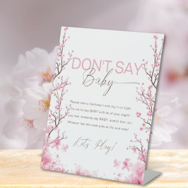 Expositor En L Bebé en el Rótulo de juego floral de cerezo en flo