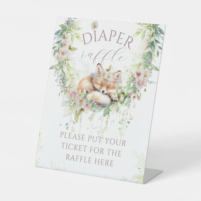 Expositor En L Bebé en sangre Woodland Flor Baby Shower (Anverso)