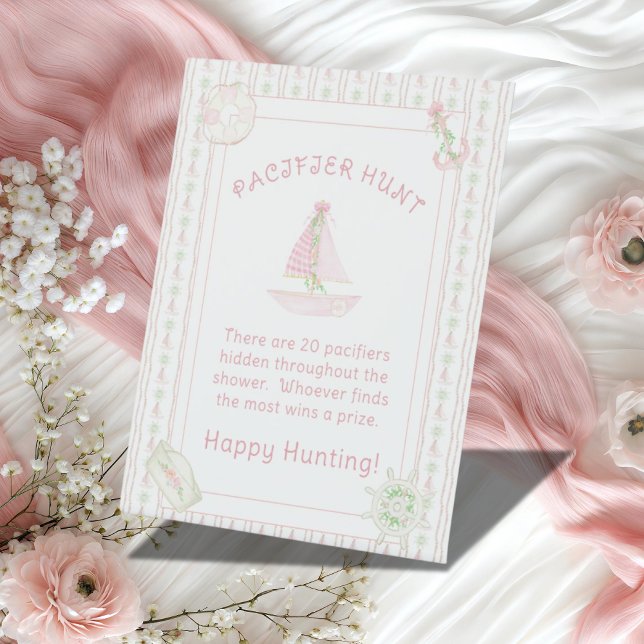 Expositor En L Bebé Náutico Rosa Pacificador Caza Baby Shower (Subido por el creador)