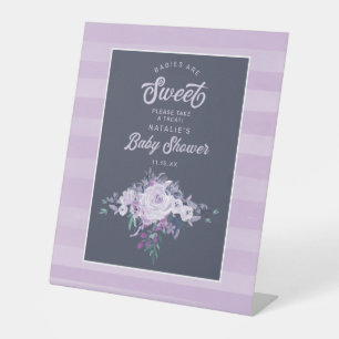 Expositor En L Bebés Florales Morados son Dulces Regalos para Bab