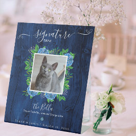 Expositor En L Bebida con firma de mascota de boda de madera de h