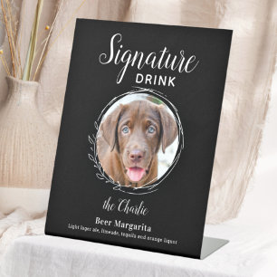 Expositor En L Bebida con firma de perro Moderno Mascota negro Bo