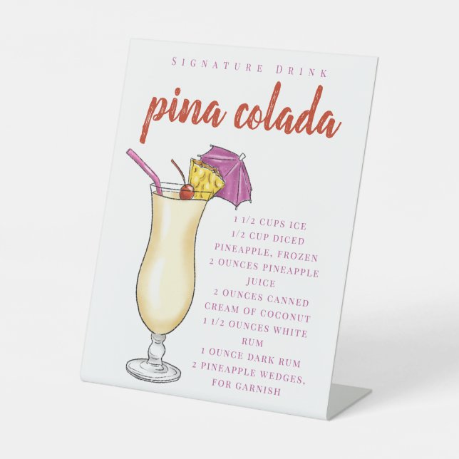 Expositor En L Bebida con receta de Pina Colada (Anverso)
