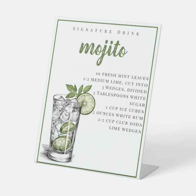 Expositor En L Bebida de firma de la receta de Mojito (Anverso)