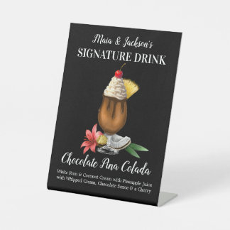 Expositor En L Bebida de firma personalizada Chocolate Pina Colad