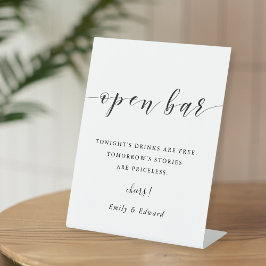 Expositor En L Bebida Libre de Boda con Caligrafía Moderna