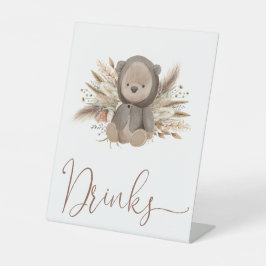 Expositor En L Bebidas Baby Shower de Boho Bear