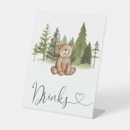 Expositor En L Bebidas Baby Shower Woodland Bear