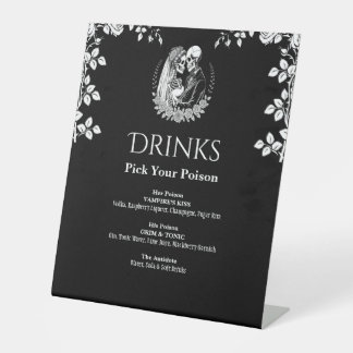 Expositor En L Bebidas Boda Esqueleto Gótico Elegante