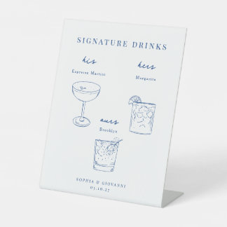 Expositor En L Bebidas características de boda minimalista azul f