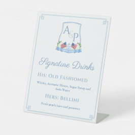 Expositor En L Bebidas con Boda blanco azul rojo patriótico