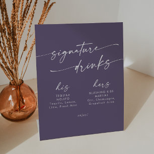 Expositor En L Bebidas con Boda púrpura de Pluma de Moda Boho