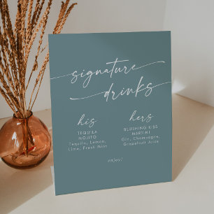 Expositor En L Bebidas con Boda Verde azulado Boho Moda Seafoam