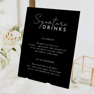 Expositor En L Bebidas con firma de Boda de guiones modernos y ne