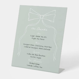 Expositor En L Bebidas con firma de Boda verde de barba dibujada