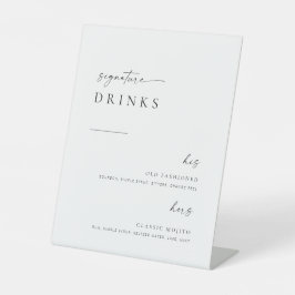 Expositor En L Bebidas con firma de Bodas de guiones Minimalistas