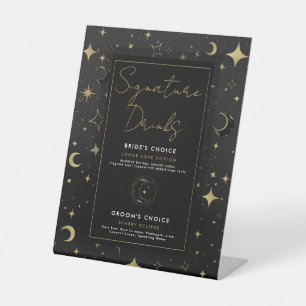 Expositor En L Bebidas con firma de estrellas de luna celestial d