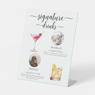 Expositor En L Bebidas con firma de fotografía de mascotas minima