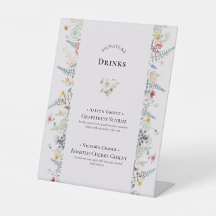 Expositor En L Bebidas con firma de helechos de flores silvestres