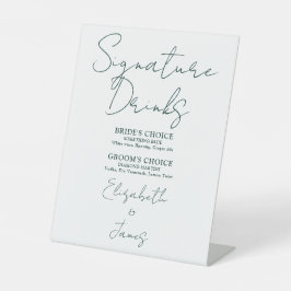 Expositor En L Bebidas con firma de letra manuscrita minimalista 