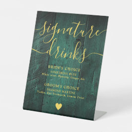 Expositor En L Bebidas con firma de sellos de madera rústica de o