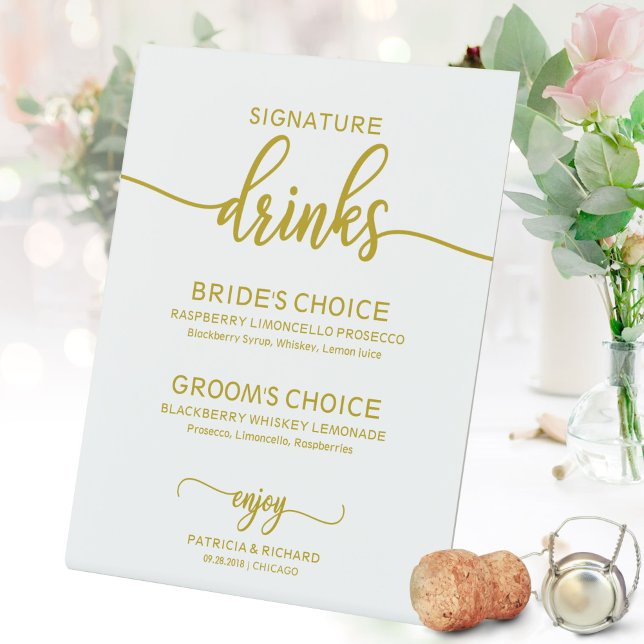 Expositor En L Bebidas con firma Rótulo elegante de Boda de guion (Subido por el creador)