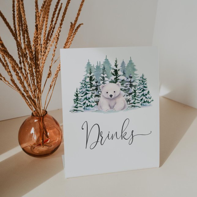 Expositor En L Bebidas de Baby Shower de Polar Bear Winter Woodla (Subido por el creador)