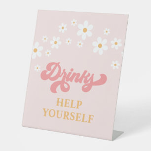 Expositor En L Bebidas de cumpleaños Groovy Retro Daisy