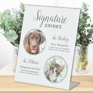 Expositor En L Bebidas de firma Boda elegante Mascota de plata