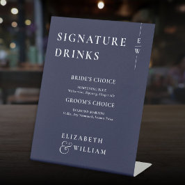 Expositor En L Bebidas de firma con monograma minimalista azul ma