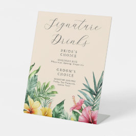 Expositor En L Bebidas de firma de flores tropicales de melocotón
