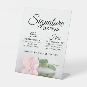 Expositor En L Bebidas de firma elegante Boda rosa
