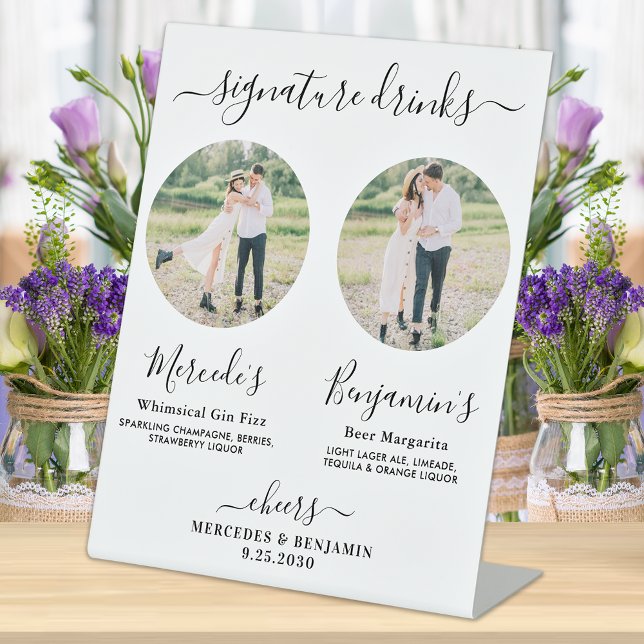 Expositor En L Bebidas de firma Elegante Personalizado Boda de fo (Subido por el creador)