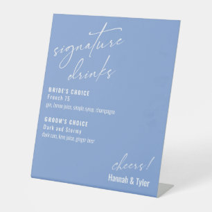 Expositor En L Bebidas de Firma Letra a Mano Elegante Periwinkle
