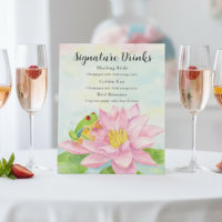 Bebidas de lluvia de boda Rosa Waterlily & Tree Fr