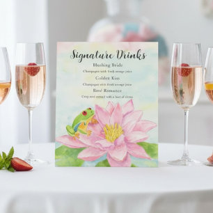 Expositor En L Bebidas de lluvia de boda Rosa Waterlily & Tree Fr