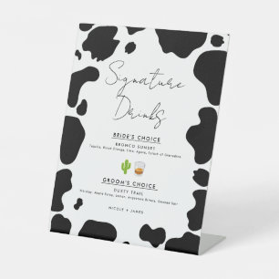 Expositor En L Bebidas Destacadas Bodas con Manchas de Vaca Negra