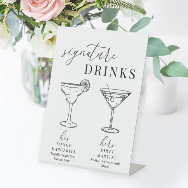 Expositor En L Bebidas elegantes de diseño blanco y negro (Subido por el creador)