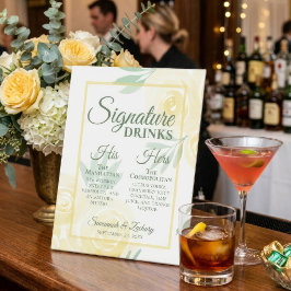 Expositor En L Bebidas emblemáticas de boda Rosas boho de color a
