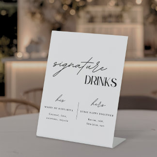 Expositor En L Bebidas emblemáticas para bodas minimalistas