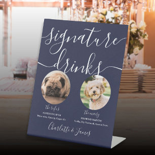 Expositor En L Bebidas Firmadas para Perros en Bodas de Azul Mari