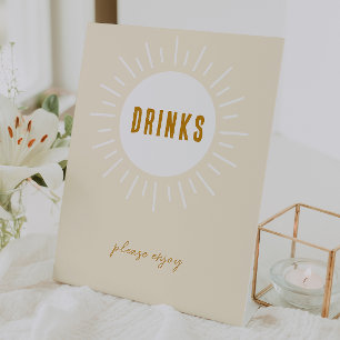 Expositor En L Bebidas minimalistas de Boho Sunshine Baby Shower
