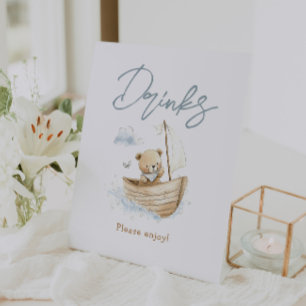Expositor En L Bebidas para Baby Shower del Osito Marinero Pequeñ