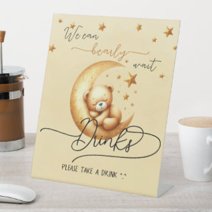Expositor En L Bebidas para Baby Shower Oso Lindo 'Apenas Podemos