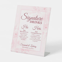 Expositor En L Bebidas Signature de Boda Rosado Desvaído Boho Peo